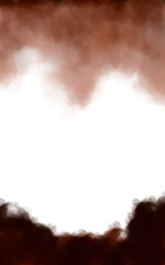 brown watercolor background drains. paint from two ends of the sheet