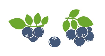 Blueberry logo. Isolated blueberry on white background