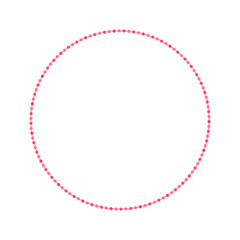 Round pastel frame with polka dot pattern design. Simple minimal Valentine's Day decorative element.