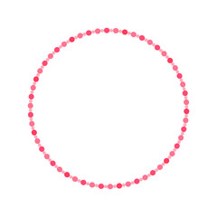 Round pastel frame with polka dot pattern design. Simple minimal Valentine's Day decorative element.