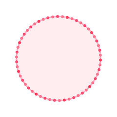 Round pastel frame with polka dot pattern design. Simple minimal Valentine's Day decorative element.