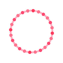 Round pastel frame with pink polka dot pattern design. Simple minimal Valentine's Day decorative element.