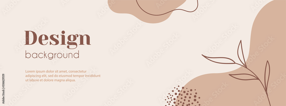 Canvas Prints abstract minimal long banner template. organic shapes floral vector background with copy space for t