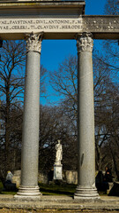 Statue between two columns