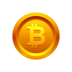 Vector money icon. Bitcoin cartoon illustration.