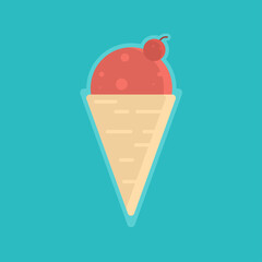 flat illustration of ice cream elements suitable for t-shirt designs, store identities, website icons, and more