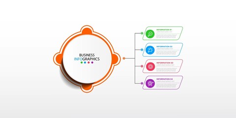 Infographic vector design template with icons and 4 options or steps. Can be used for process diagram, presentations, workflow layout, banner, flow chart. Eps10