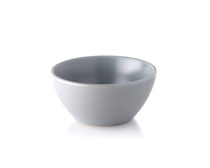 Gray ceramic  bowl  isolated on white background.