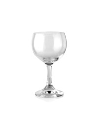 Empty wine glass isolated on white background.