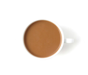 Coffee cup isolated on white background, Top view