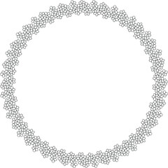 Black on transparent Scorpion grasses wreath with copy space