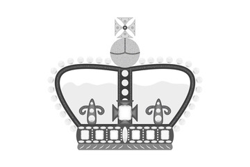 Black crown. Vector mpnarchy graphic. Design element with majesty symbol for poster or banner