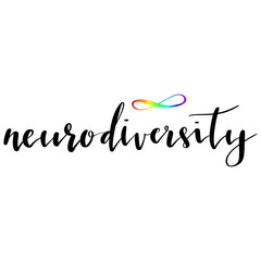 Fototapeta premium Neurodiversity hand lettering vector illustration