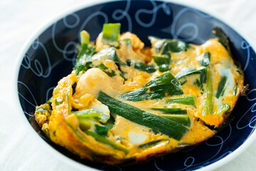 栄養満点のニラ玉
chinese chive and egg    stir fly cooking