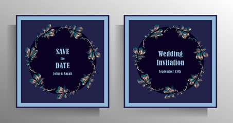 Wedding design set of vector templates.