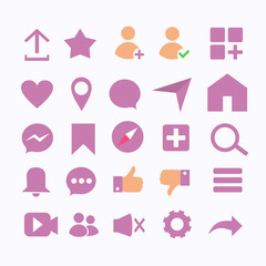 Media social flat icon vector illustration for property your content with purple color