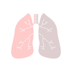 Lungs illustration for medical design. Medicine concept.