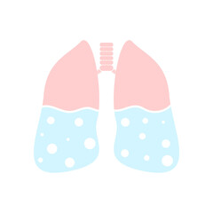 Lungs illustration for medical design. Medicine concept.