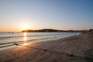 神奈川県逗子市逗子海岸からの夕日