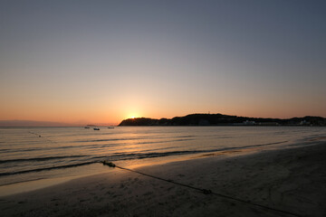 神奈川県逗子市逗子海岸からの夕日