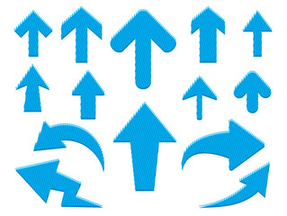 矢印ライン斜線　ブルー