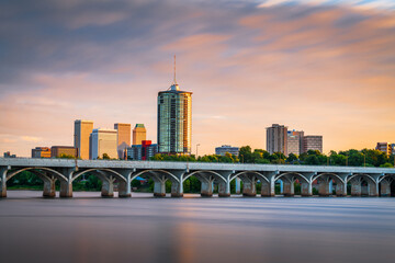Tulsa, Oklahoma, USA downtown skyline on the Arkansas River