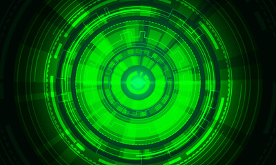 Fototapeta na wymiar Abstract green light circle circuit data technology futuristic design modern background vector