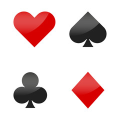 Card suits icon set for casino, poker