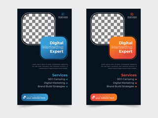 Digital marketing social media post business webinar for social media story, business post or stories banner template geometric shape design for attractive abstract elements post background space