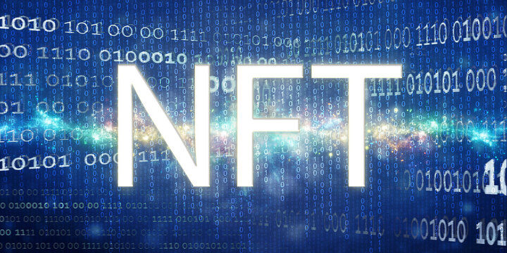 neon message NFT in front of a digital background