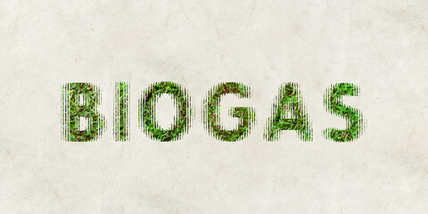 message BIOGAS on light paper background
