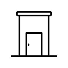 bathroom icon vector. door icon. line icon style. Simple design illustration editable