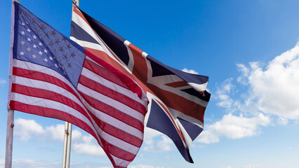 flag of uk, usa. A symbol of friendship and support.