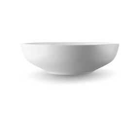 White bowl isolated on white background 3D rendering