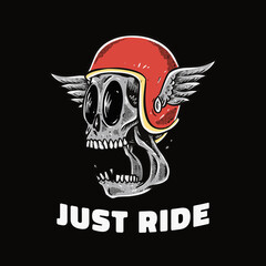 skull with helmet illustration