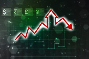3d rendering business graph and documents. Stock market chart. Business graph background, Financial Background\