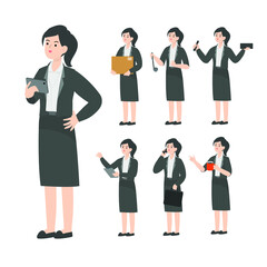Fototapeta premium Secretary character design presenting cartoon