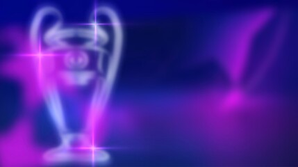 Blue gradient background.  Banner on the theme of football, championship, sports.