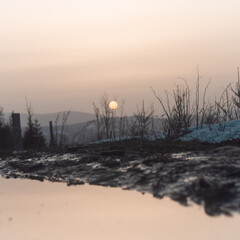 sunset in the mountains