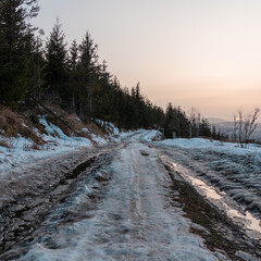 sunset in the mountains