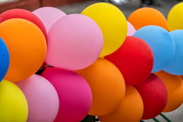 Fototapeta na wymiar Colorful balloons on a cheerful festive background
