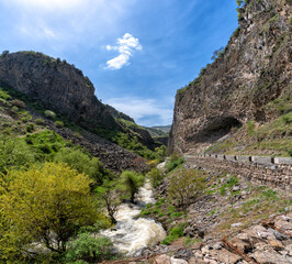 Picturesque Stone Symphony rocks near Garni, Armenia
