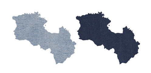 Fototapeta premium Political divisions. Patriotic sublimation denim textured backgrounds set on white. Armenia