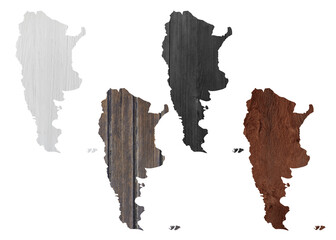 Political divisions. Patriotic sublimation wood textured backgrounds set on white. Argentina