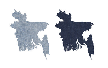 Political divisions. Patriotic sublimation denim textured backgrounds set on white. Bangladesh