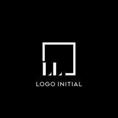 Letter LL simple square logo design ideas