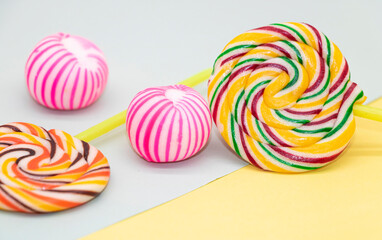 lollipop isolated on Colorful background