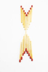 matchstick isolated on white background, top view