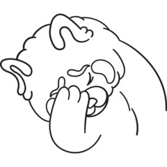 Cute and chubby red panda. Vector line for postcards, for printing, for design, for posters, for decoration. Can be used as stickers or coloring books. As a way to express your emotions.