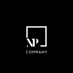 Letter NP simple square logo design ideas © Abdul